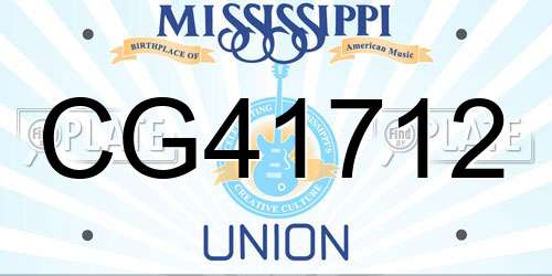 CG41712 Mississippi License Plate