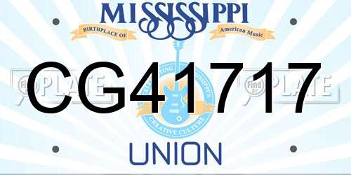 CG41717 Mississippi License Plate