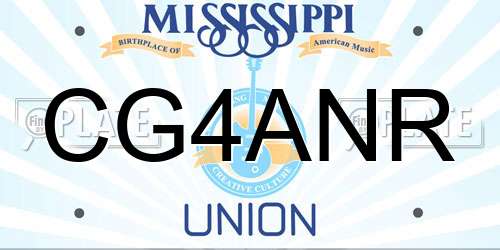 CG4ANR Mississippi License Plate