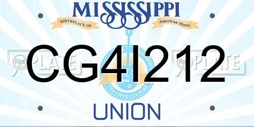 CG4I212 Mississippi License Plate