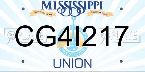 CG4I217 Mississippi License Plate