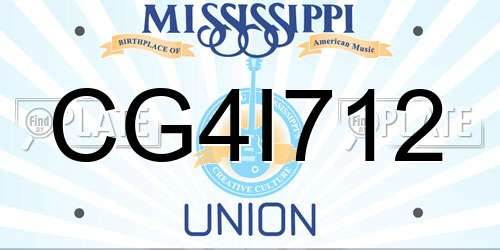 CG4I712 Mississippi License Plate