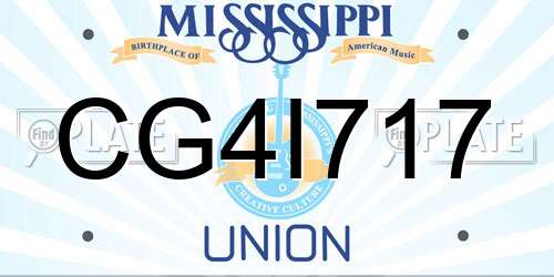 CG4I717 Mississippi License Plate