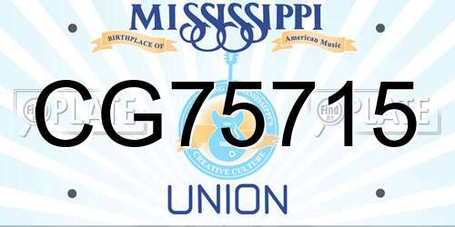 CG75715 Mississippi License Plate