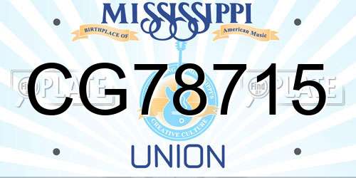 CG78715 Mississippi License Plate