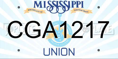 CGA1217 Mississippi License Plate