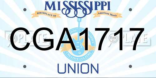 CGA1717 Mississippi License Plate