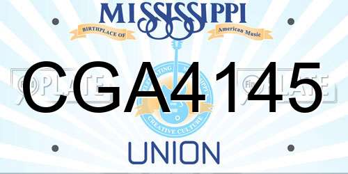 CGA4145 Mississippi License Plate