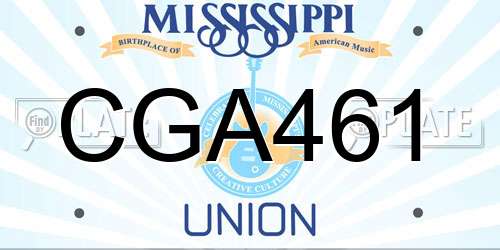 CGA461 Mississippi License Plate