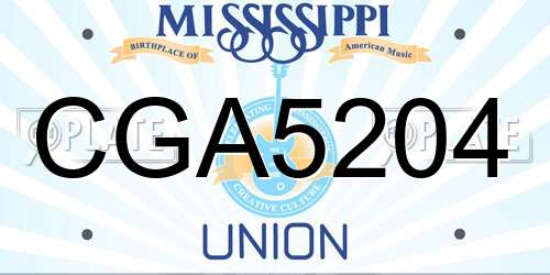 CGA5204 Mississippi License Plate