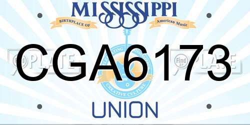 CGA6173 Mississippi License Plate