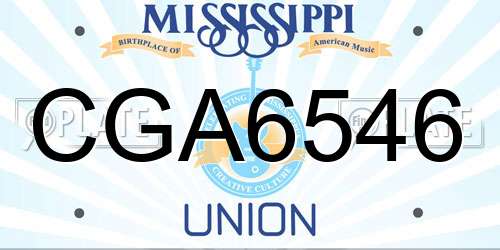 CGA6546 Mississippi License Plate