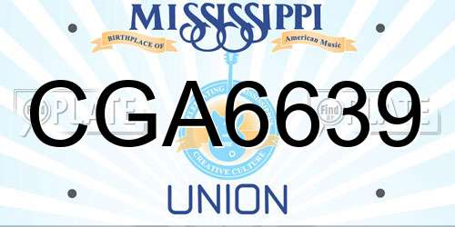 CGA6639 Mississippi License Plate