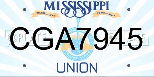 CGA7945 Mississippi License Plate