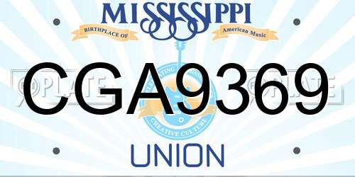 CGA9369 Mississippi License Plate