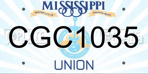 CGC1035 Mississippi License Plate