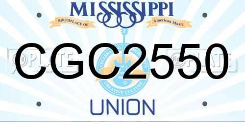 CGC2550 Mississippi License Plate