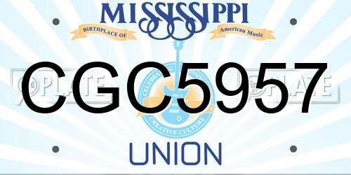 CGC5957 Mississippi License Plate