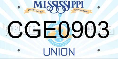 CGE0903 Mississippi License Plate