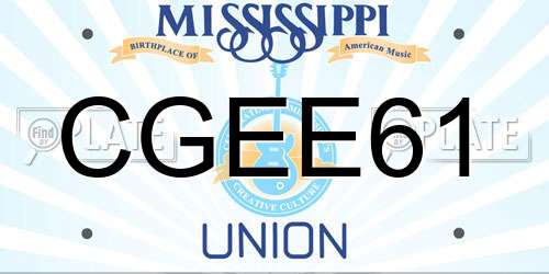 CGEE61 Mississippi License Plate