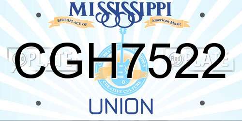 CGH7522 Mississippi License Plate