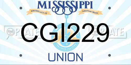 CGI229 Mississippi License Plate