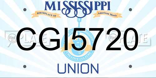 CGI5720 Mississippi License Plate