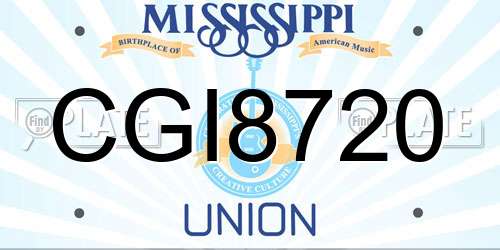 CGI8720 Mississippi License Plate