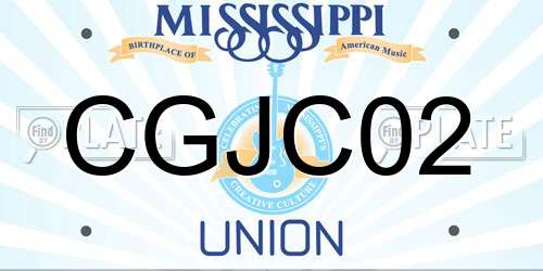 CGJC02 Mississippi License Plate