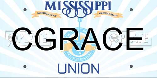 CGRACE Mississippi License Plate