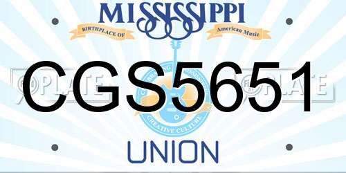CGS5651 Mississippi License Plate