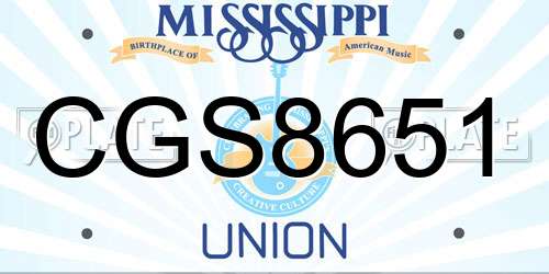 CGS8651 Mississippi License Plate