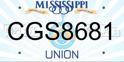 CGS8681 Mississippi License Plate