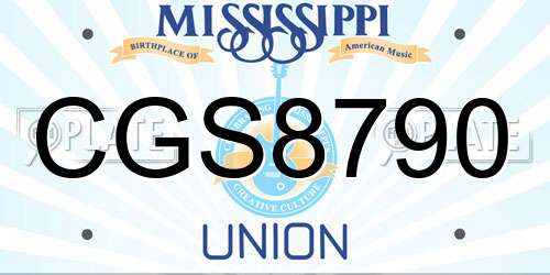 CGS8790 Mississippi License Plate