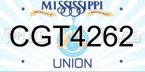 CGT4262 Mississippi License Plate