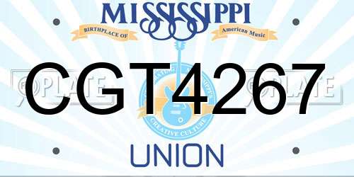 CGT4267 Mississippi License Plate