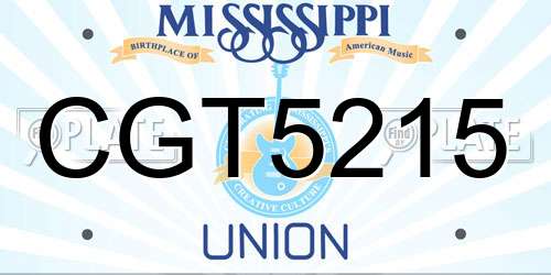CGT5215 Mississippi License Plate