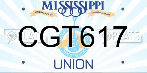 CGT617 Mississippi License Plate