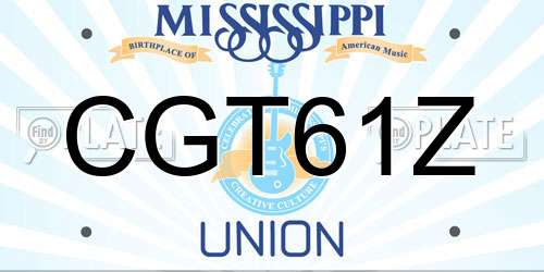 CGT61Z Mississippi License Plate