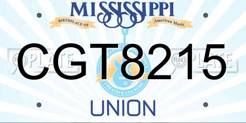 CGT8215 Mississippi License Plate