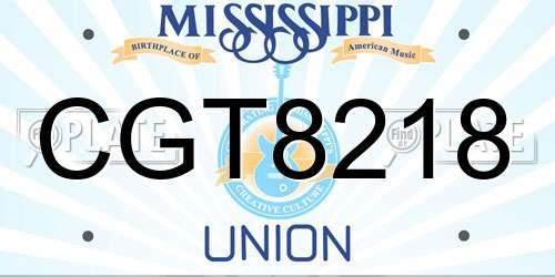 CGT8218 Mississippi License Plate