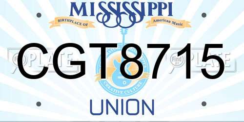 CGT8715 Mississippi License Plate