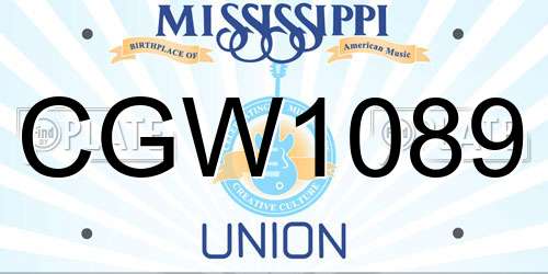 CGW1089 Mississippi License Plate