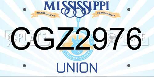 CGZ2976 Mississippi License Plate