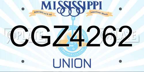 CGZ4262 Mississippi License Plate