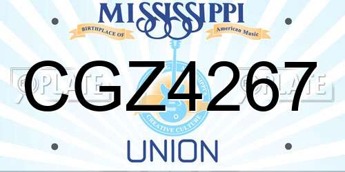 CGZ4267 Mississippi License Plate