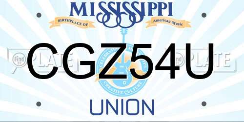 CGZ54U Mississippi License Plate