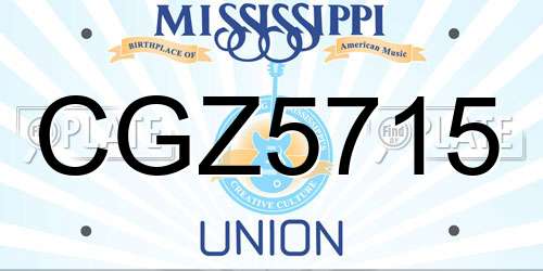 CGZ5715 Mississippi License Plate