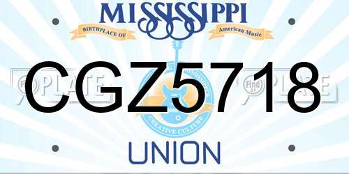 CGZ5718 Mississippi License Plate