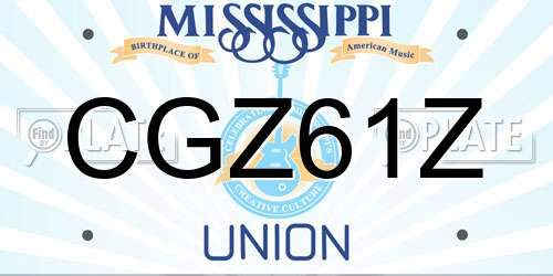 CGZ61Z Mississippi License Plate